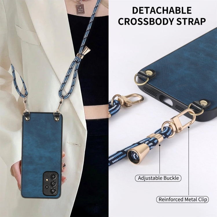 For Samsung Galaxy Note20 Vintage Leather PC Back Cover Phone Case with Crossbody Strap