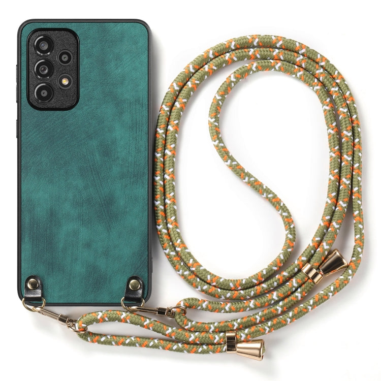 For Samsung Galaxy Note20 Vintage Leather PC Back Cover Phone Case with Crossbody Strap