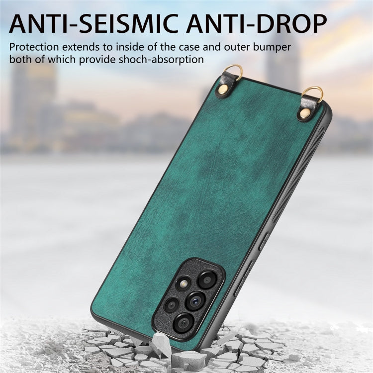For Samsung Galaxy Note20 Vintage Leather PC Back Cover Phone Case with Crossbody Strap