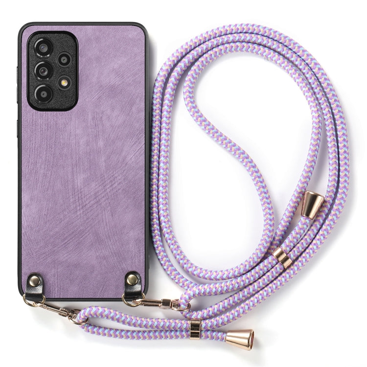 For Samsung Galaxy Note20 Vintage Leather PC Back Cover Phone Case with Crossbody Strap