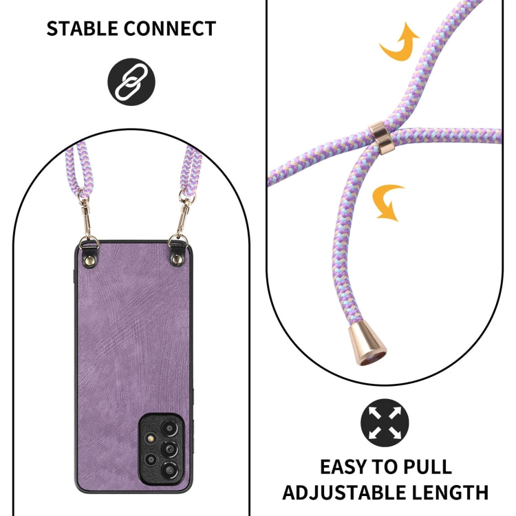 For Samsung Galaxy Note20 Vintage Leather PC Back Cover Phone Case with Crossbody Strap