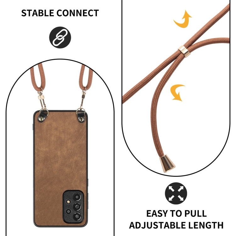 For Samsung Galaxy Note20 Vintage Leather PC Back Cover Phone Case with Crossbody Strap