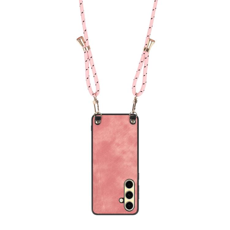 For Samsung Galaxy A56 5G Vintage Leather PC Back Cover Phone Case with Crossbody Strap