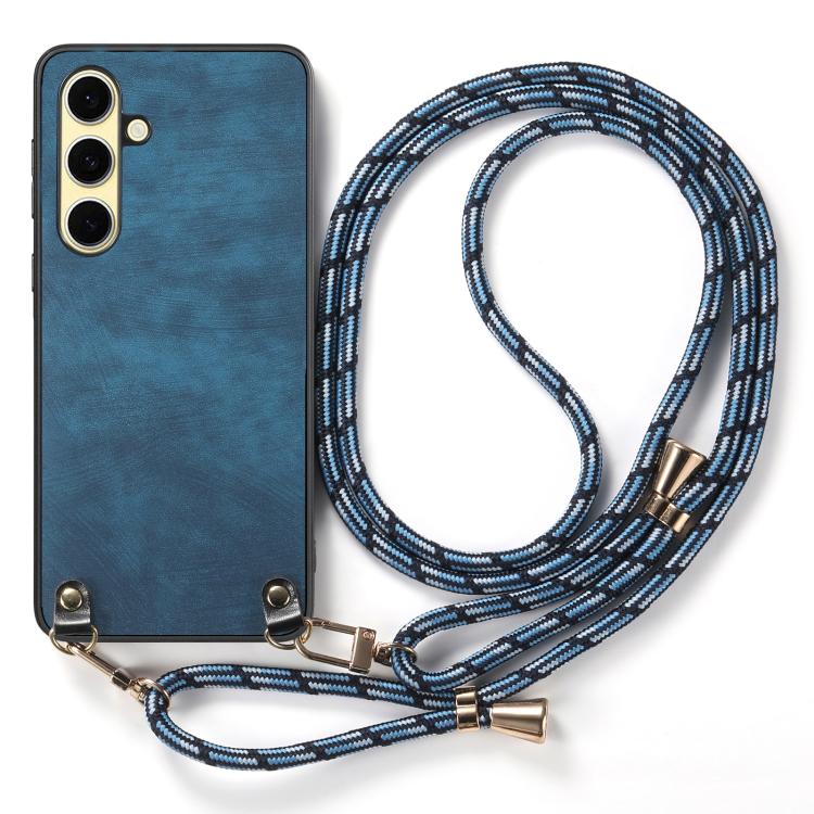 For Samsung Galaxy A56 5G Vintage Leather PC Back Cover Phone Case with Crossbody Strap