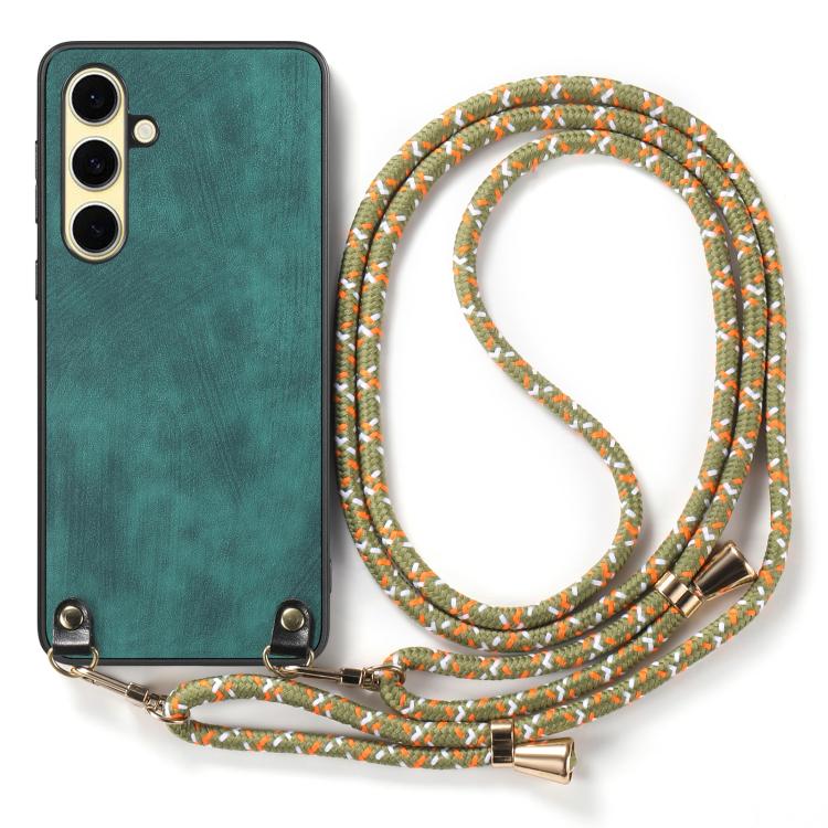 For Samsung Galaxy A56 5G Vintage Leather PC Back Cover Phone Case with Crossbody Strap
