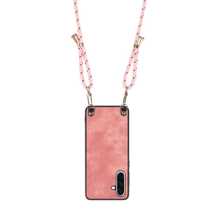 For Samsung Galaxy A36 Vintage Leather PC Back Cover Phone Case with Crossbody Strap