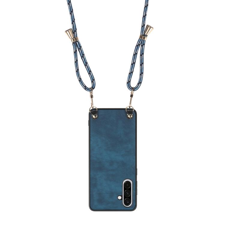 For Samsung Galaxy A36 Vintage Leather PC Back Cover Phone Case with Crossbody Strap