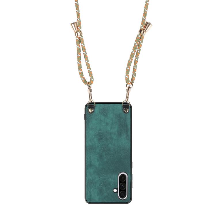 For Samsung Galaxy A36 Vintage Leather PC Back Cover Phone Case with Crossbody Strap