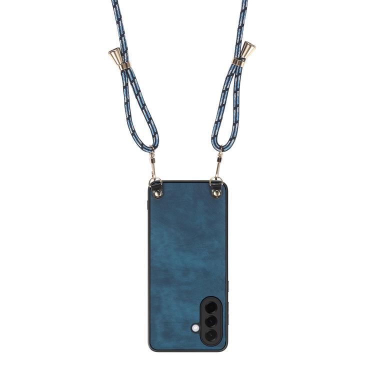 For Samsung Galaxy A57 5G Vintage Leather PC Back Cover Phone Case with Crossbody Strap