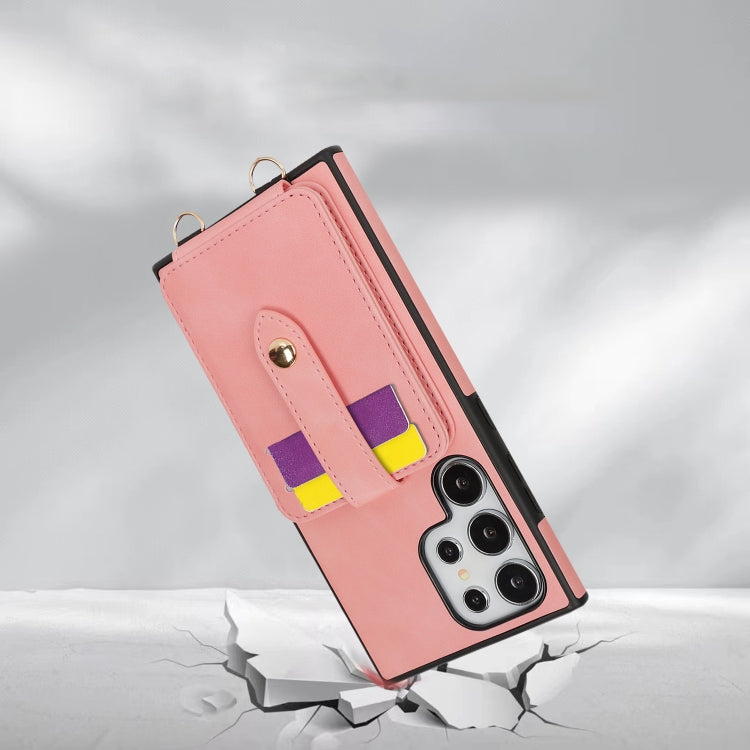 For Samsung Galaxy S24+ 5G Skin Card Bag Crossbody Lanyard Phone Case