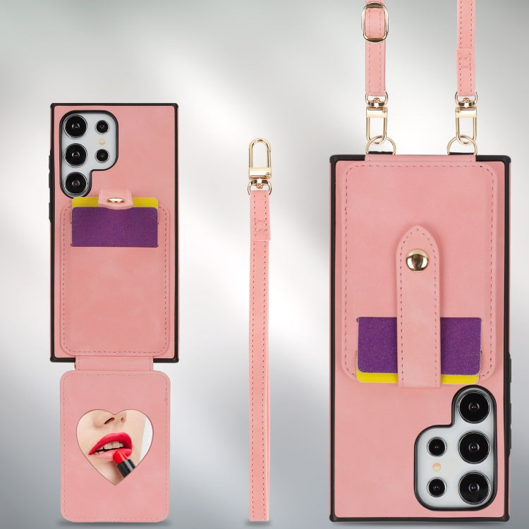 For Samsung Galaxy S24+ 5G Skin Card Bag Crossbody Lanyard Phone Case