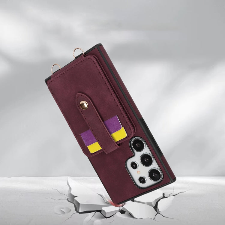 For Samsung Galaxy S24+ 5G Skin Card Bag Crossbody Lanyard Phone Case
