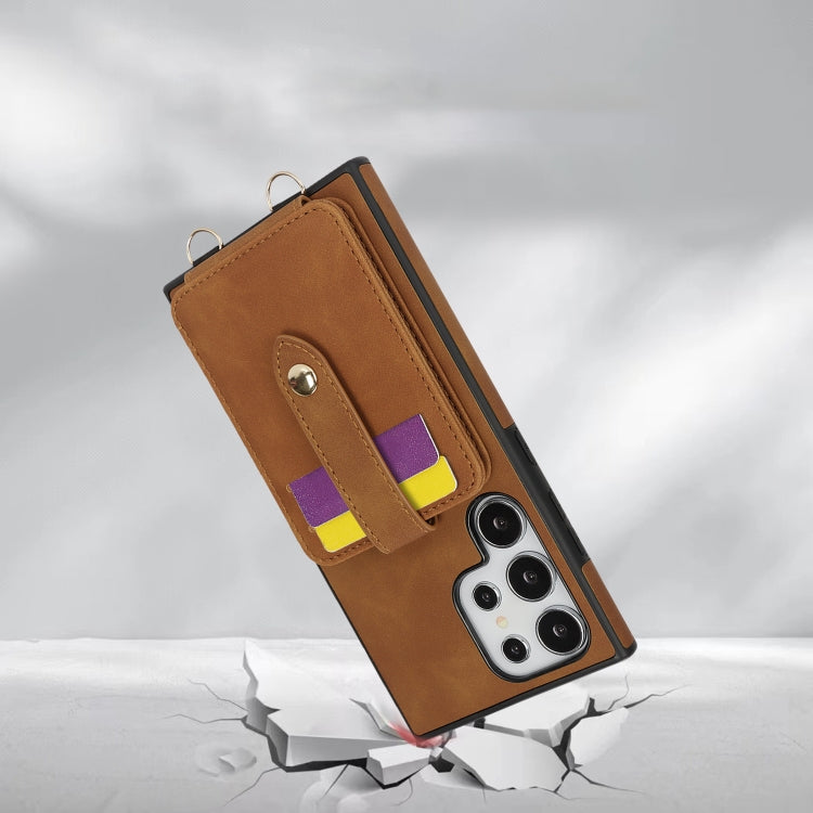 For Samsung Galaxy S24+ 5G Skin Card Bag Crossbody Lanyard Phone Case