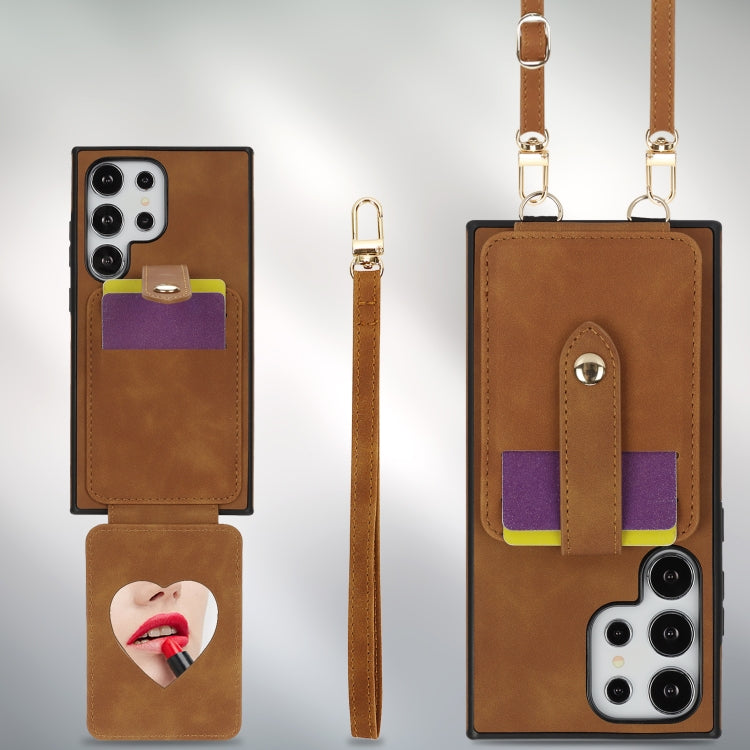 For Samsung Galaxy S24+ 5G Skin Card Bag Crossbody Lanyard Phone Case