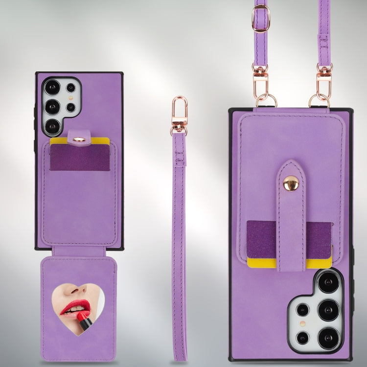 For Samsung Galaxy S24 Ultra 5G Skin Card Bag Crossbody Lanyard Phone Case