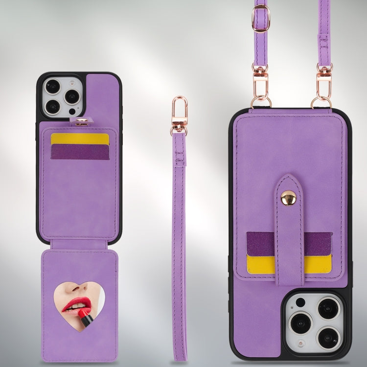 For iPhone 12 Crossbody Skin Card Bag Lanyard Phone Case