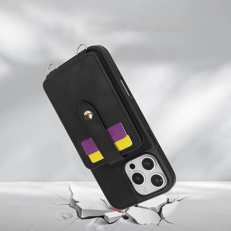 For iPhone 12 Crossbody Skin Card Bag Lanyard Phone Case