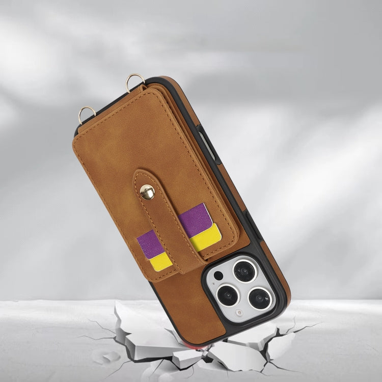 For iPhone 12 Crossbody Skin Card Bag Lanyard Phone Case