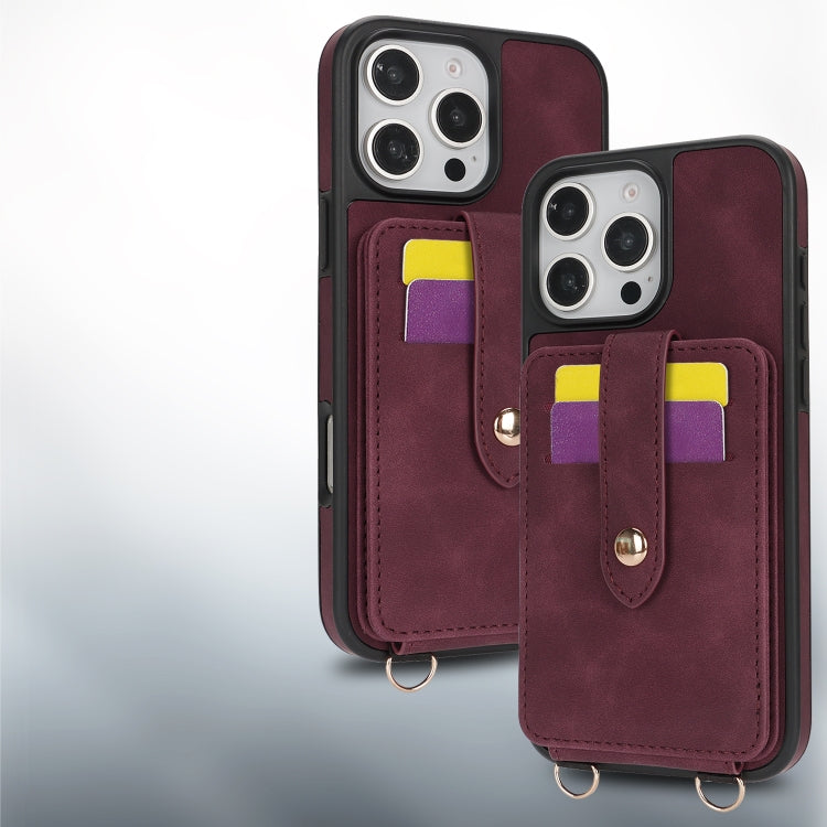 For iPhone 12 Pro Crossbody Skin Card Bag Lanyard Phone Case
