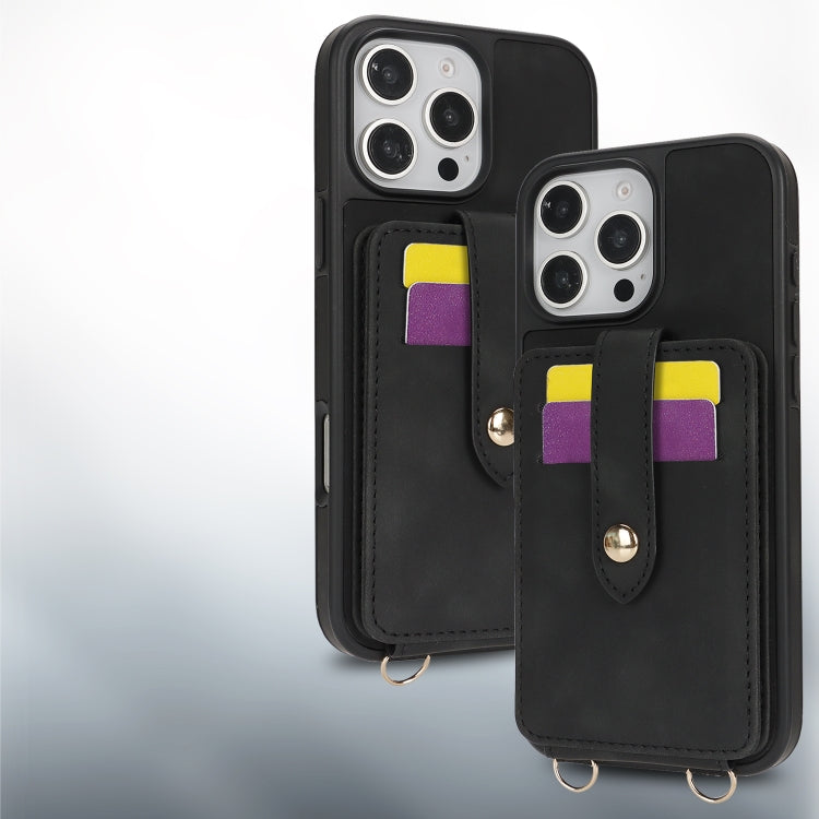 For iPhone 12 Pro Crossbody Skin Card Bag Lanyard Phone Case