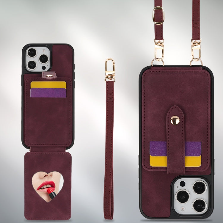 For iPhone 12 Pro Max Crossbody Skin Card Bag Lanyard Phone Case