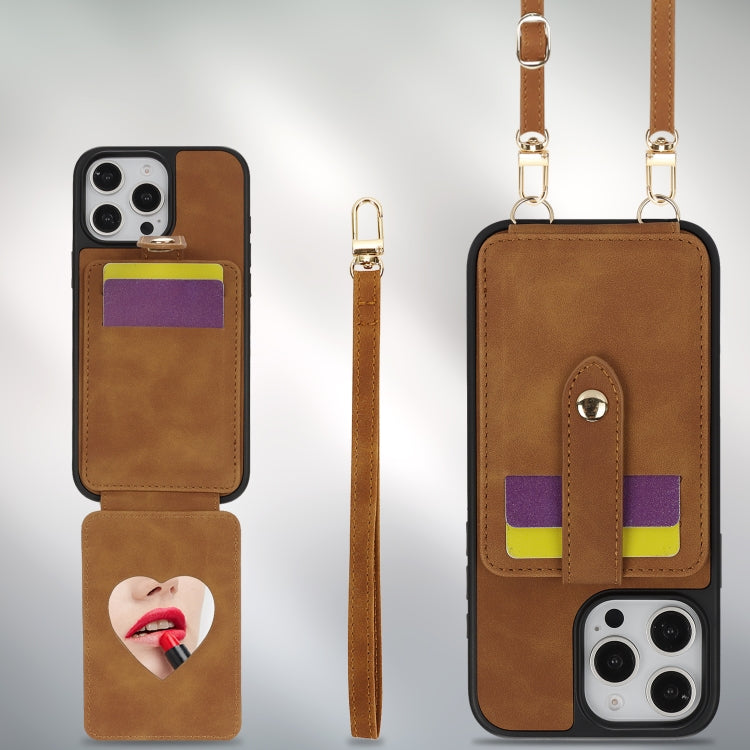 For iPhone 14 Plus Crossbody Skin Card Bag Lanyard Phone Case