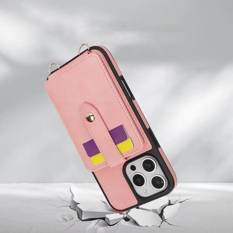 For iPhone 15 Crossbody Skin Card Bag Lanyard Phone Case