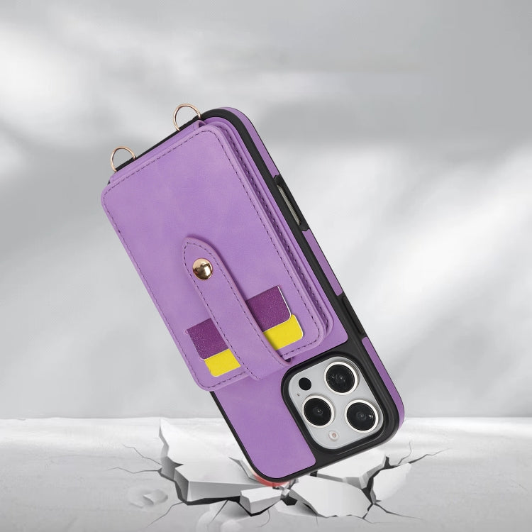 For iPhone 15 Pro Max Crossbody Skin Card Bag Lanyard Phone Case