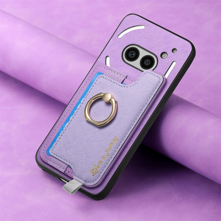 For Nothing CMF Phone 1 Retro Magsafe Cross Leather Ring Holder Card Bag Phone Case