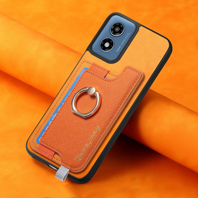For Motorola Moto G Play 2024 4G Retro Magsafe Cross Leather Ring Holder Card Bag Phone Case