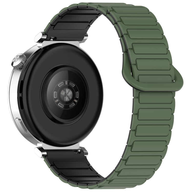 For Garmin Forerunner 165 Dual Color Magnetic Buckle 20mm Silicone Watch Band