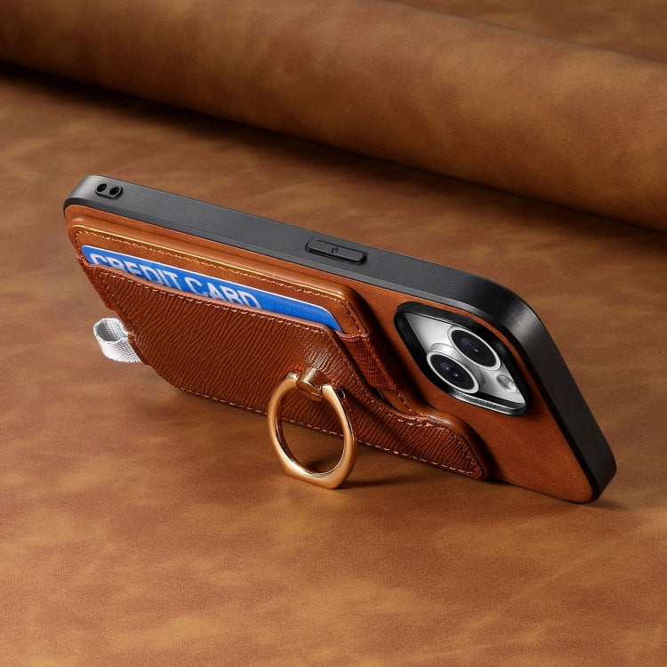 For Samsung Galaxy A35 5G Retro Cross Leather Ring Horizontal Insert Card Bag MagSafe Phone Case