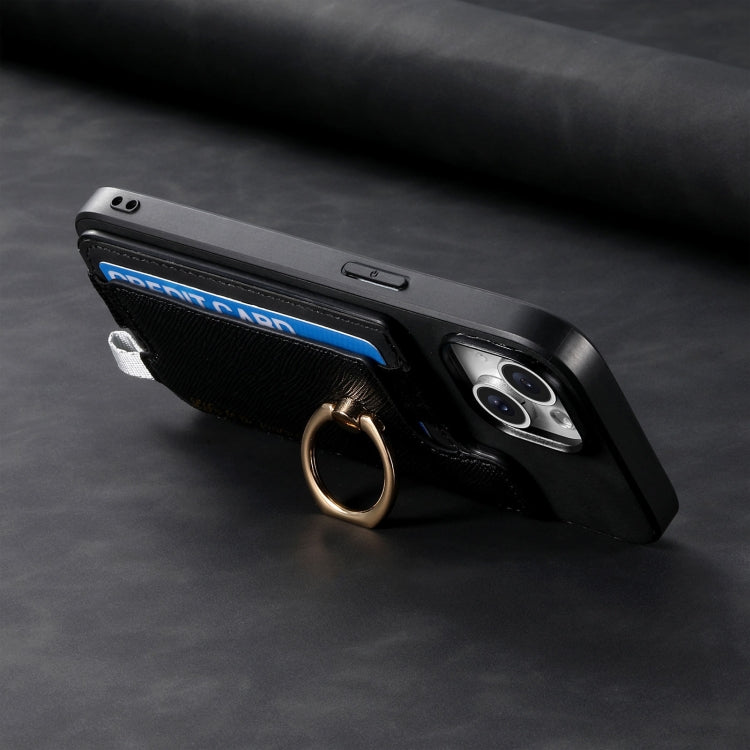 For Samsung Galaxy S24 Ultra 5G Retro Cross Leather Ring Horizontal Insert Card Bag MagSafe Phone Case
