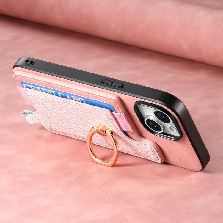 For Samsung Galaxy A15 Retro Cross Leather Ring Horizontal Insert Card Bag MagSafe Phone Case
