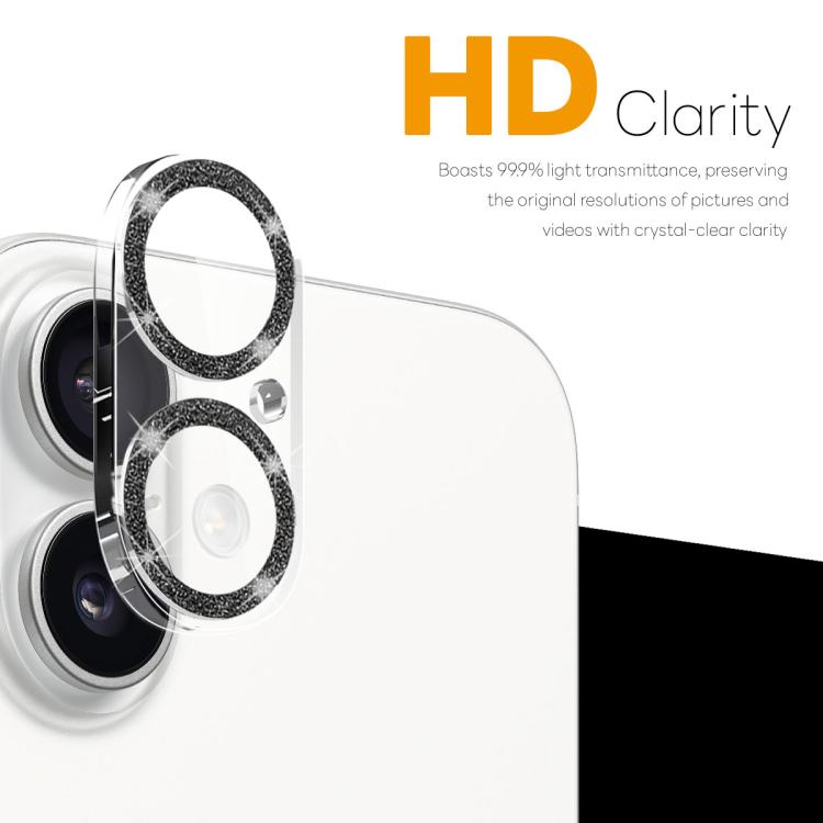 For iPhone 17 NORTHJO Camera Lens Protector Glitter Ring 3D Tempered Glass Film