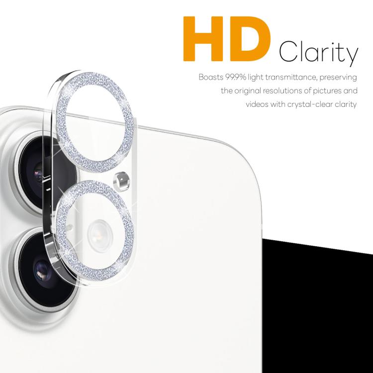 For iPhone 17 NORTHJO Camera Lens Protector Glitter Ring 3D Tempered Glass Film