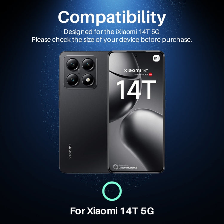 For Xiaomi 14T 5G NORTHJO Camera Lens Protector CD Metal Ring Tempered Glass Film
