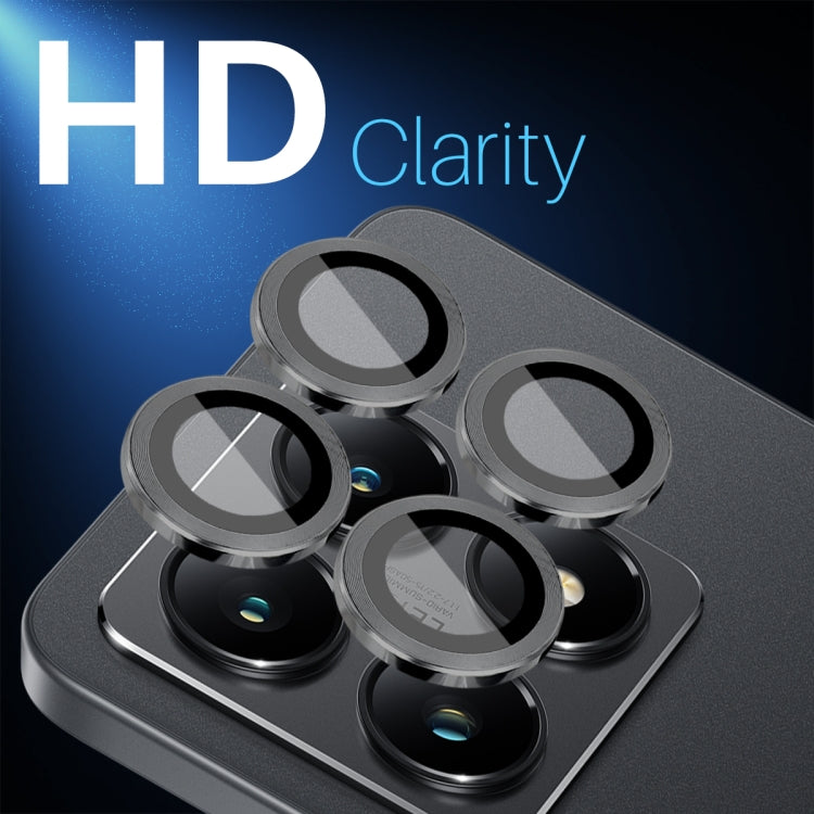 For Xiaomi 14T 5G NORTHJO Camera Lens Protector CD Metal Ring Tempered Glass Film