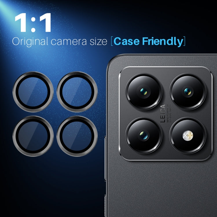For Xiaomi 14T 5G NORTHJO Camera Lens Protector CD Metal Ring Tempered Glass Film