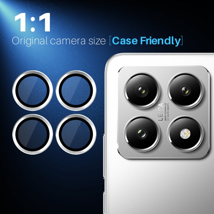 For Xiaomi 14T 5G NORTHJO Camera Lens Protector CD Metal Ring Tempered Glass Film