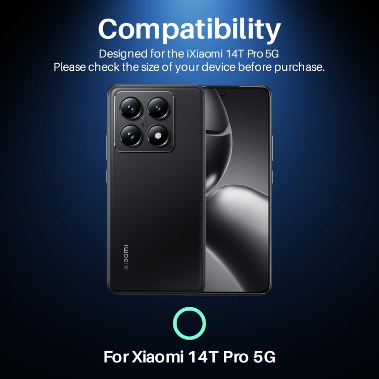 For Xiaomi 14T Pro 5G NORTHJO Camera Lens Protector CD Metal Ring Tempered Glass Film