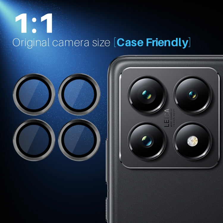 For Xiaomi 14T Pro 5G NORTHJO Camera Lens Protector CD Metal Ring Tempered Glass Film