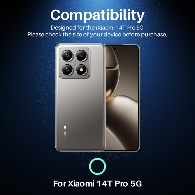 For Xiaomi 14T Pro 5G NORTHJO Camera Lens Protector CD Metal Ring Tempered Glass Film