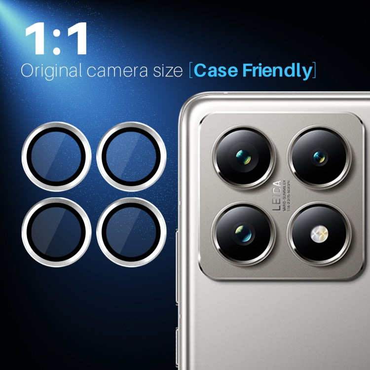 For Xiaomi 14T Pro 5G NORTHJO Camera Lens Protector CD Metal Ring Tempered Glass Film