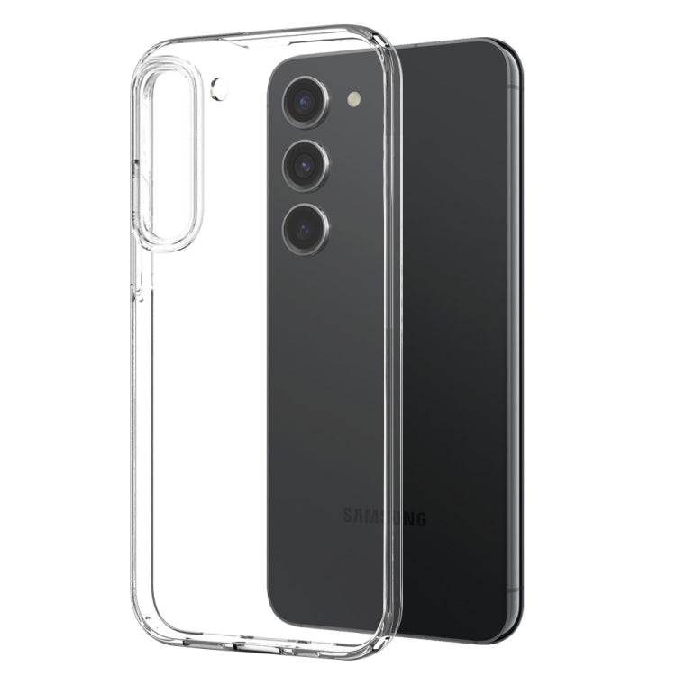 For Samsung Galaxy S23 5G NORTHJO TPU Case with Screen and Lens Film, Support Fingerprint Unlock - Transparent