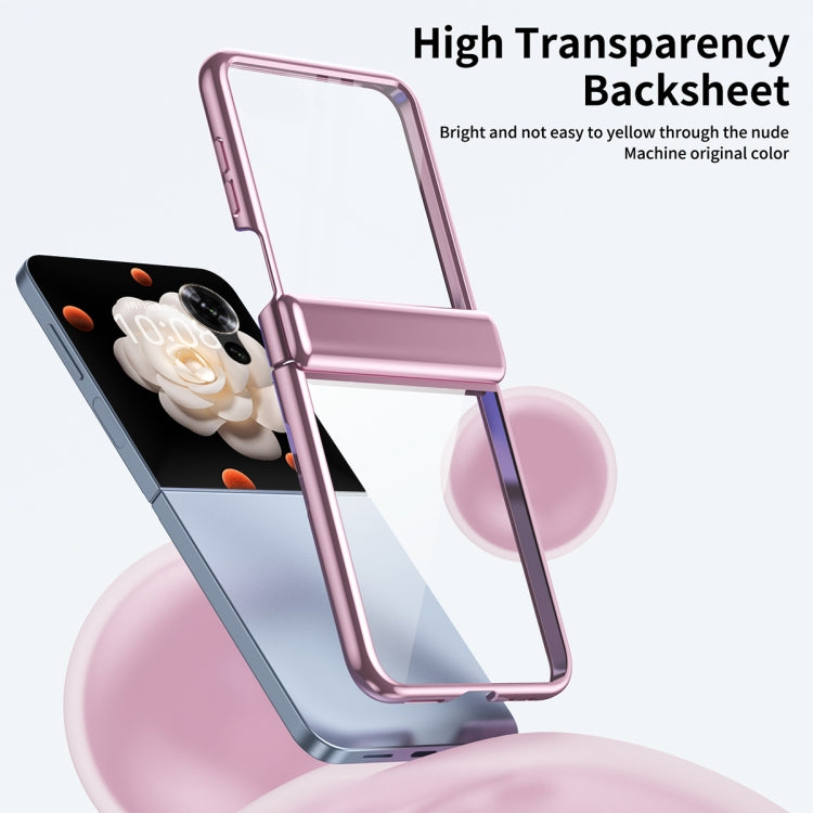 For Honor Magic V Flip Plating Transparent Folding Hinged Phone Case