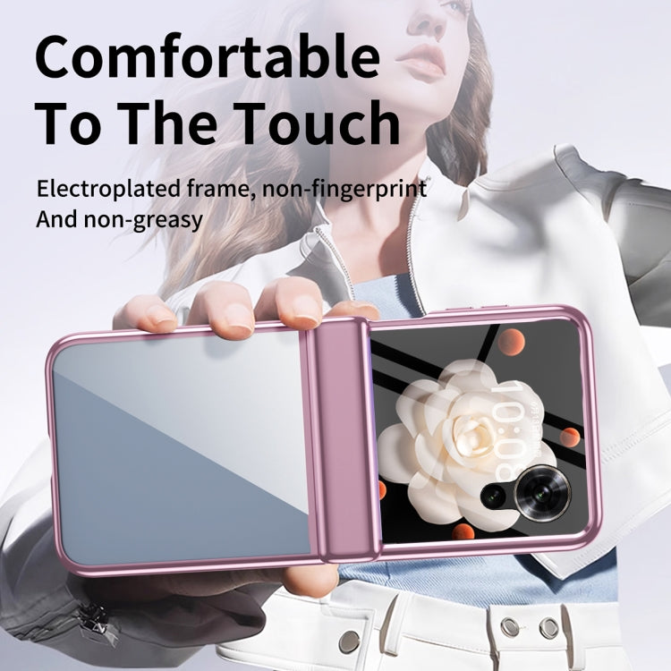 For Honor Magic V Flip Plating Transparent Folding Hinged Phone Case