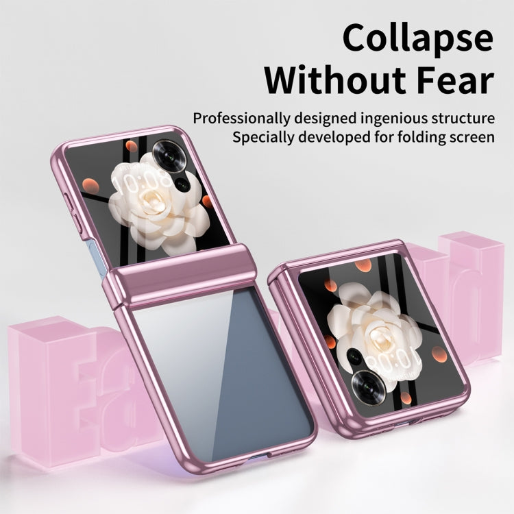 For Honor Magic V Flip Plating Transparent Folding Hinged Phone Case
