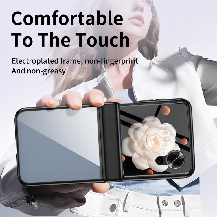 For Honor Magic V Flip Plating Transparent Folding Hinged Phone Case