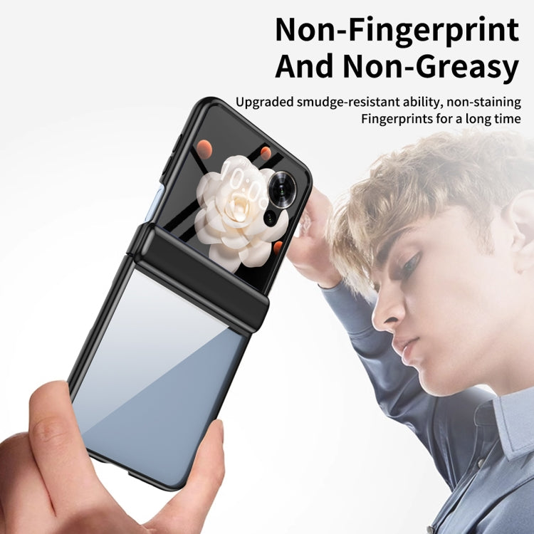 For Honor Magic V Flip Plating Transparent Folding Hinged Phone Case